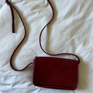 Florentine Red Leather Crossbody Bag